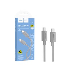 Cabo Hoco X107 Favor Tipo-C para Tipo-C 60W 1m Cinza